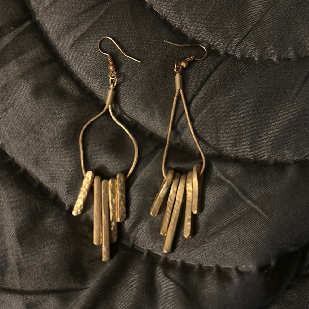 Dangling Gold Bars Earrings